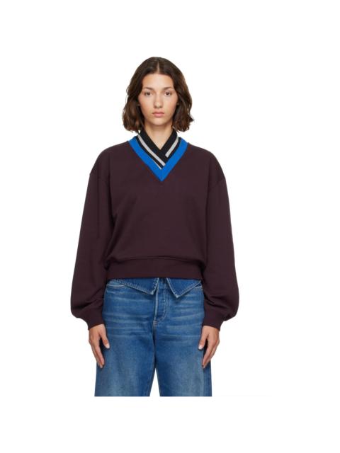 Dries Van Noten Burgundy Cotton Sweatshirt