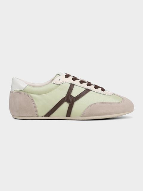 VERONICA BEARD Riviera Mixed Leather Slim Trainer Sneakers