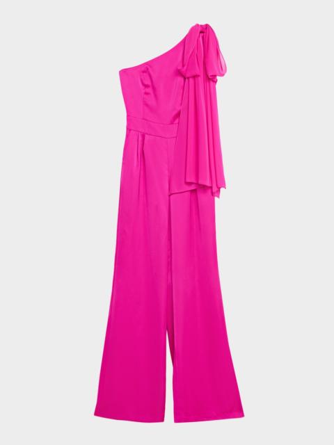 RAMY BROOK Genny One-Shoulder Silk Jumpsuit