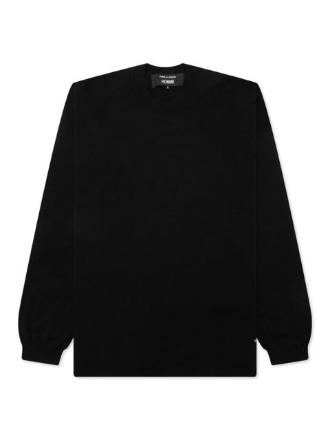 Comme des Garçons Homme CREWNECK KNITTED SWEATER - BLACK