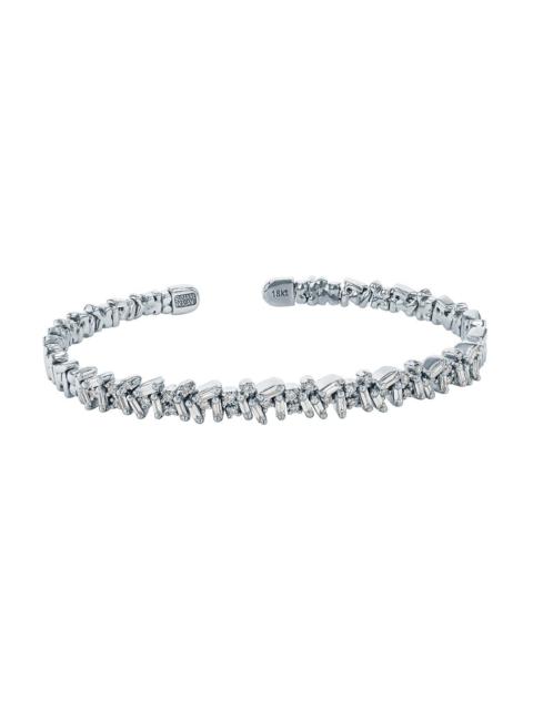 SUZANNE KALAN Baguette Diamond Bangle - White Gold