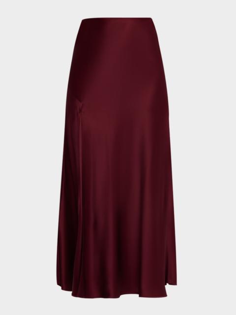 LAPOINTE Satin Bias Midi Skirt