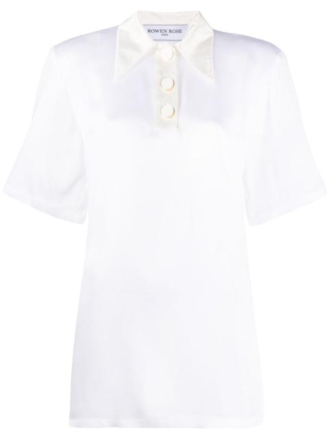 ROWEN ROSE short sleeve pointed collar shirt