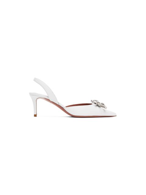 Amina Muaddi White Rosie Sling 60 Heels