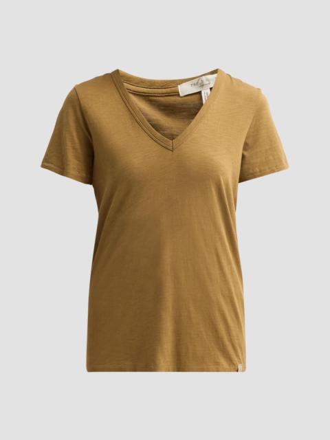 rag & bone Women's The Slub Vee V-Neck T-Shirt - Golden Khaki
