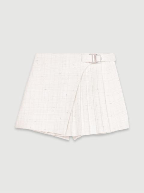 maje Short pleated tweed skirt