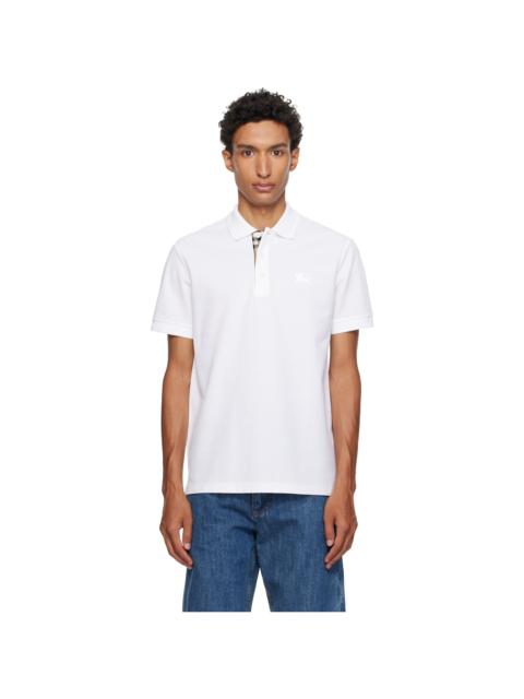 Burberry White Cotton Polo