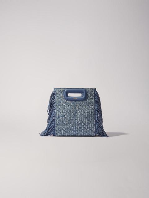 maje M mini bag in denim with rhinestones