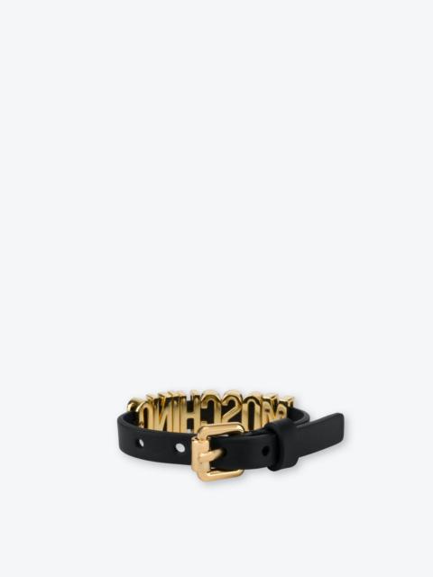 Moschino LETTERING LOGO CALFSKIN BRACELET