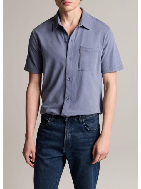 Vince Sueded Cotton Jersey Button-Front Shirt