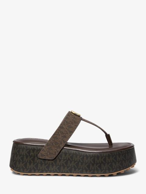 MICHAEL KORS Koya Signature Logo Platform Flip Flop