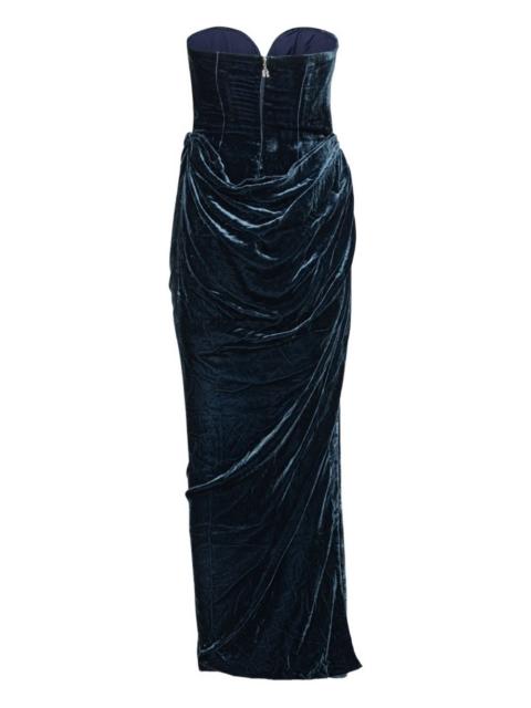 ROTATE velvet slit maxi dress