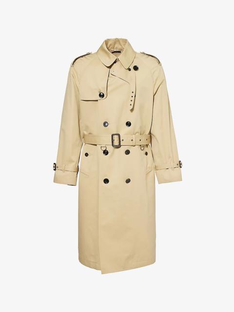 TOM FORD Belted Two-Buttoned-Pockets Relaxed-Fit Cotton and Silk-Blend Trench