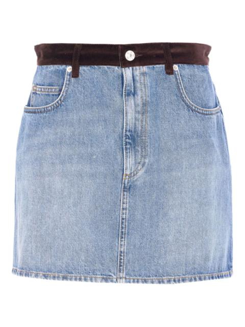 denim mini skirt
