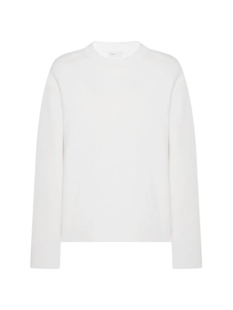 crew-neck double-face jumper