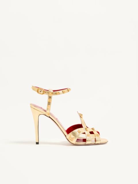 Valentino STUDDY SANDAL IN LAMINATED NAPPA 100MM