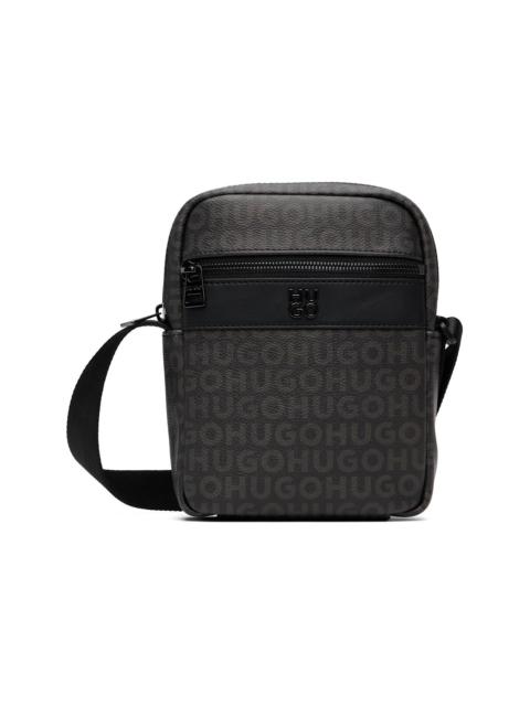 HUGO Black Grained Faux-Leather Bag