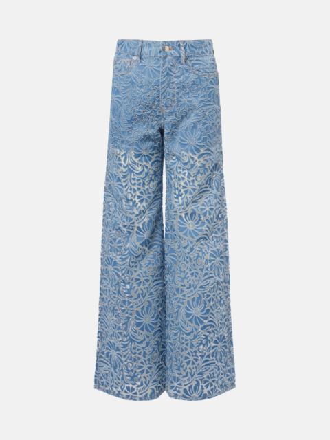 VERONICA BEARD Taylor floral wide-leg jeans