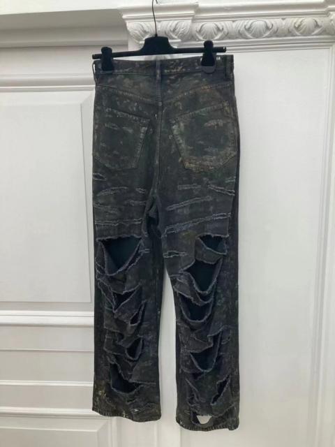 BALENCIAGA Balenciaga SS23 White Mud Dye Distressed Jeans