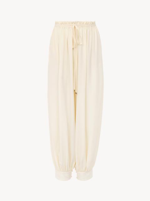 Chloé CROPPED FLUID PANTS IN CRÊPE DE CHINE