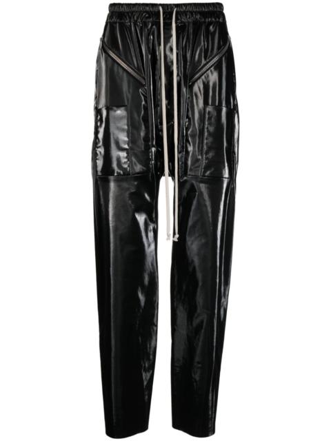 Rick Owens DRKSHDW glossy-finish drop-crotch trousers