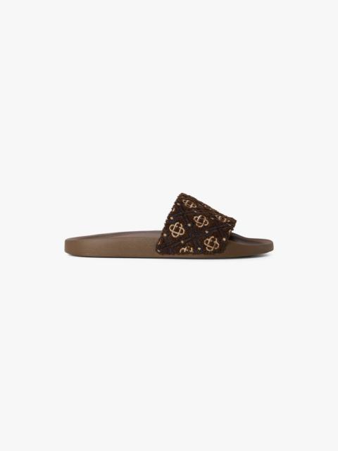 CASABLANCA Men's Brown Monogram Pool Slides