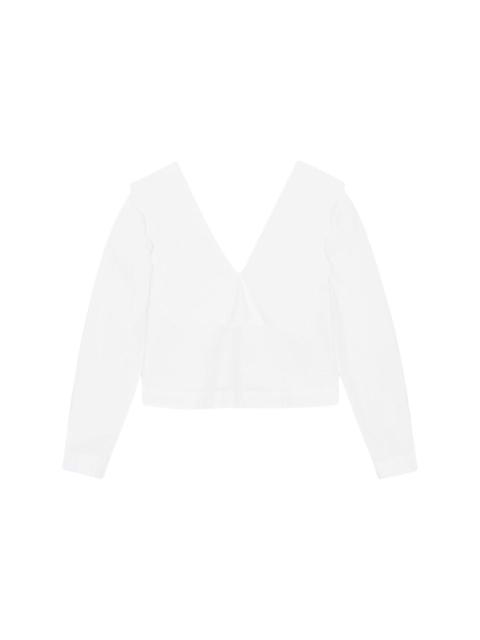 scallop-collar organic cotton blouse