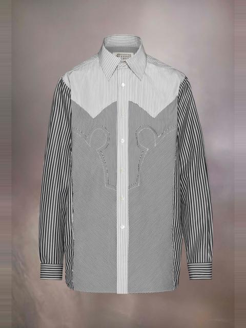 Yoke stripe cotton shirt