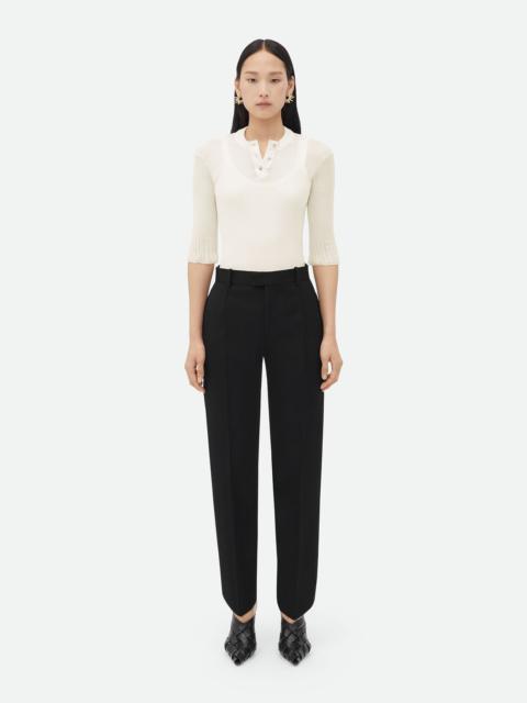 Curved Shape Wool Trousers