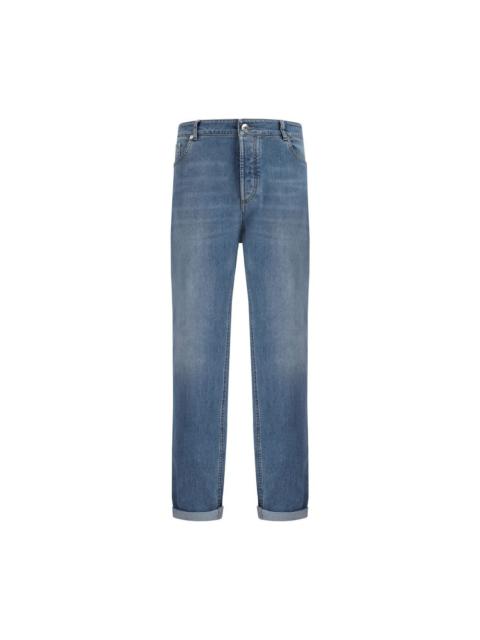 Brunello Cucinelli Brunello Cucinelli Cotton Straight-Leg Jeans — Blue