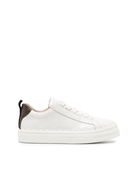 Chloé Lauren crocodile-embossed leather sneakers