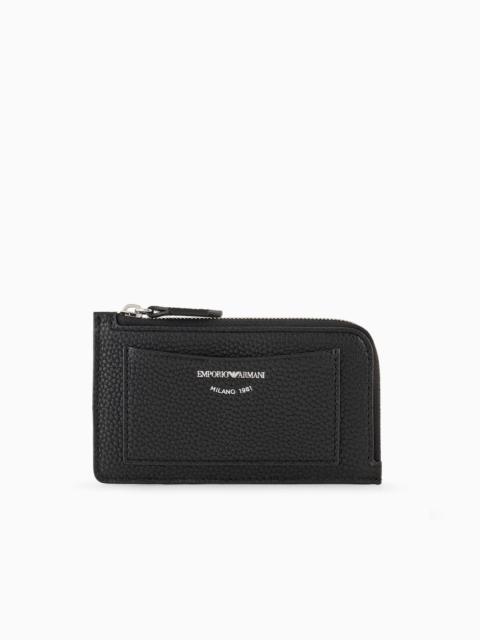 EMPORIO ARMANI MyEA deer-print card holder with wrap-around zip