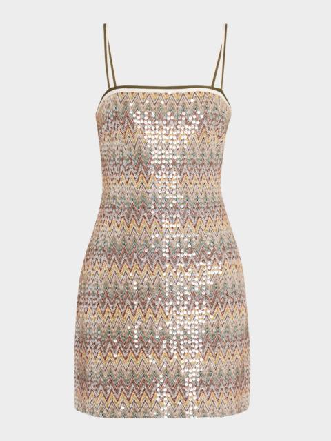 RAMY BROOK Ivanna Sequined Chevron Mini Dress