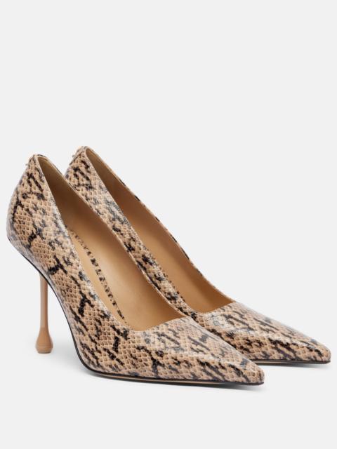 JIMMY CHOO Ixia snake-effect leather pumps