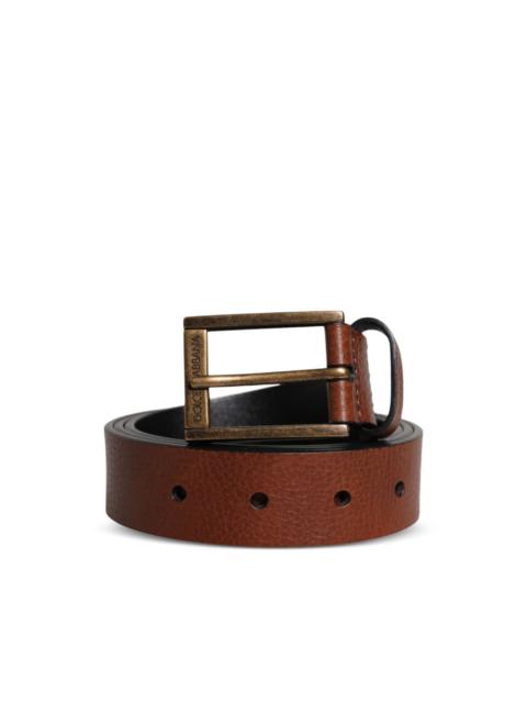 Dolce & Gabbana logo-engraved leather belt