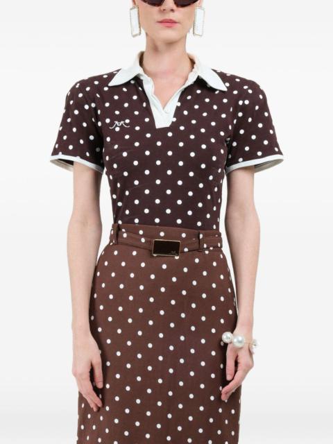 ROWEN ROSE polka-dots short-sleeves polo