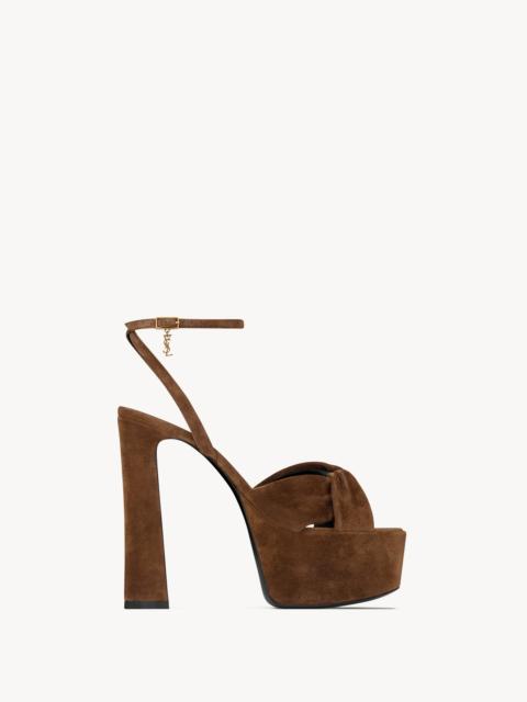 SAINT LAURENT FRANCIANE PLATFORM SANDALS IN SUEDE