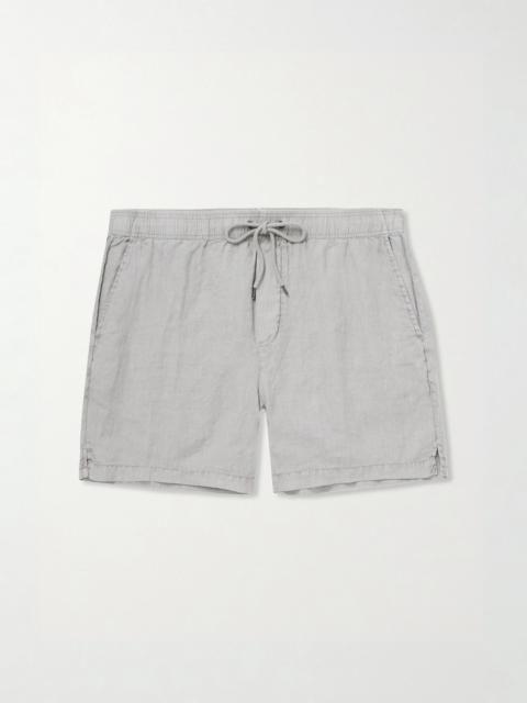 JAMES PERSE Straight-Leg Garment-Dyed Linen Drawstring Shorts