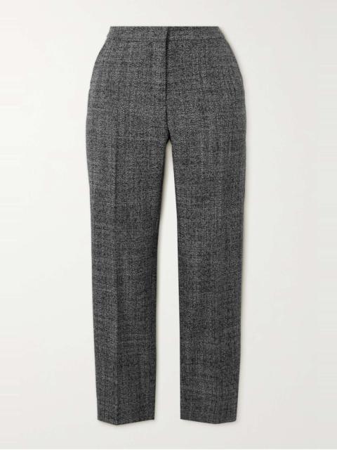 Pleated wool-tweed tapered pants