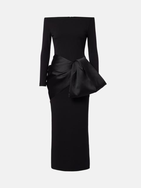 SOLACE LONDON Rhianne satin-trimmed cocktail dress