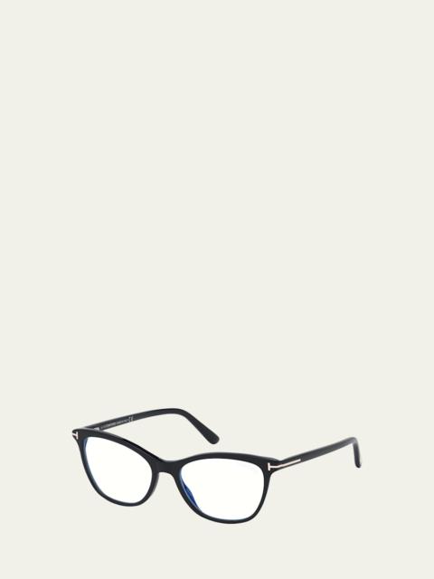 TOM FORD Blue Block Cat-Eye Acetate Optical Frames