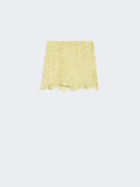 Sportmax Floral macramé skirt - lemon