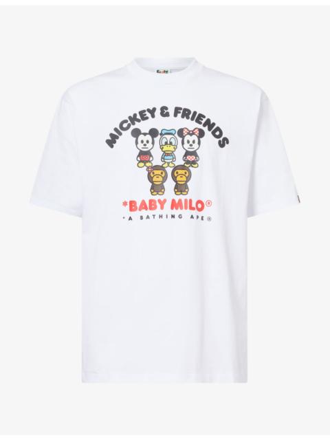 A BATHING APE® Bape X Disney Micky & Friends Baby Milo Cotton T-Shirt