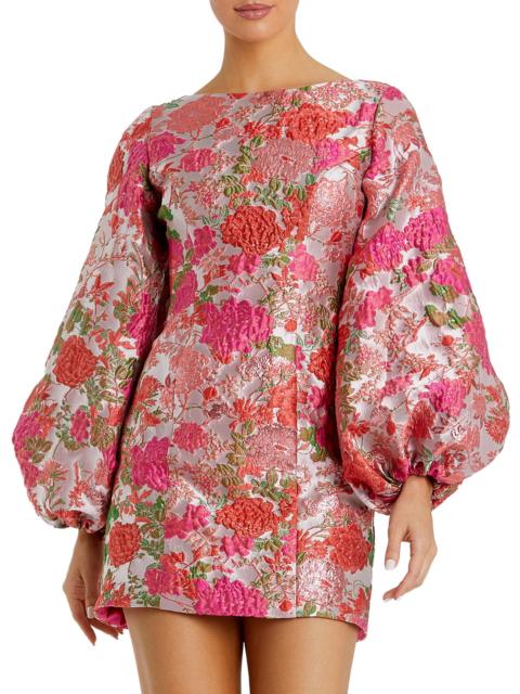 MAC DUGGAL Women's Ieena 2 Brocade Balloon-Sleeve Minidress - Pink Multi