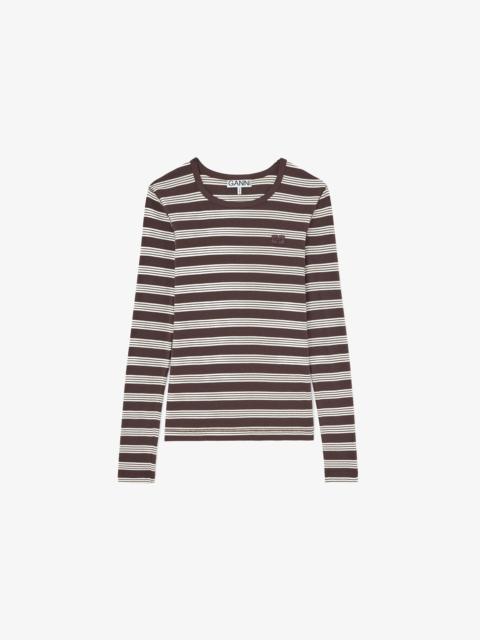 GANNI LONG-SLEEVE TOP IN STRIPE