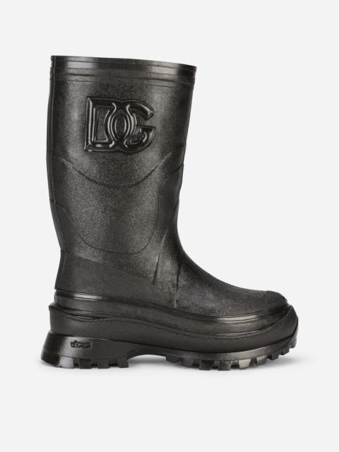 Dolce & Gabbana Metallic rubber boots with DG logo