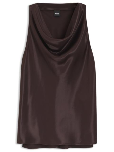 BOSS COWL-NECK SATIN BLOUSE