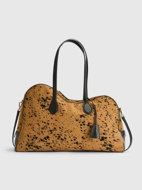ATP ATELIER Meda Cannella/Black Printed Mini Cow/Leather Top handle bag