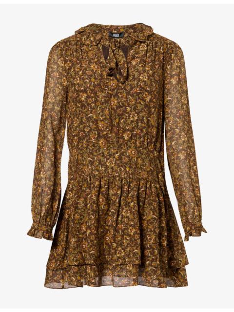 PAIGE Nantes Floral-Print Silk-Blend Mini Dress