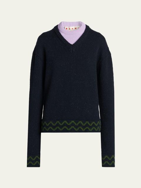 Marni Layered Wool Sweater